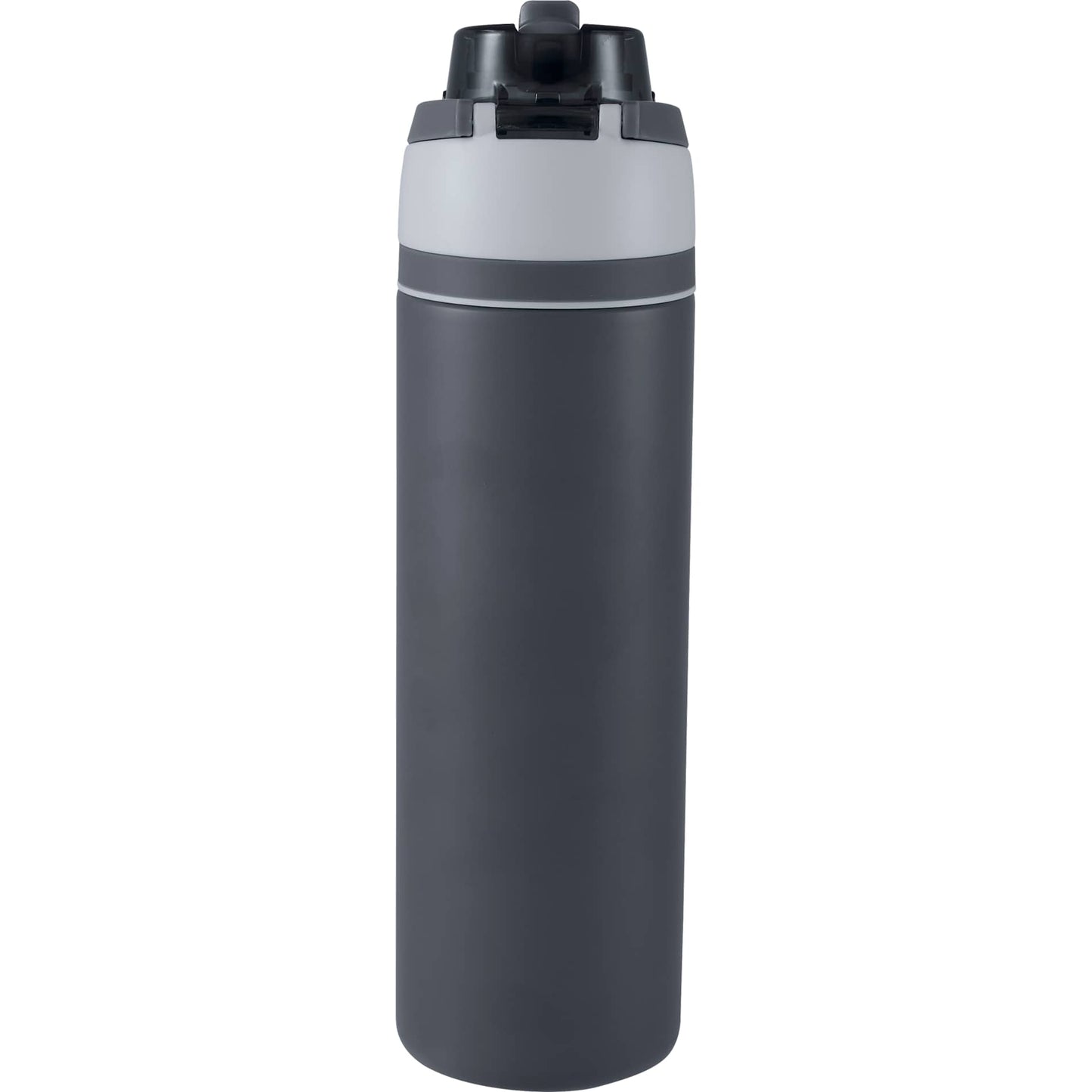 Rear View of Gray Elvin 28oz Recycled Stainless Flip Straw Bottle plain