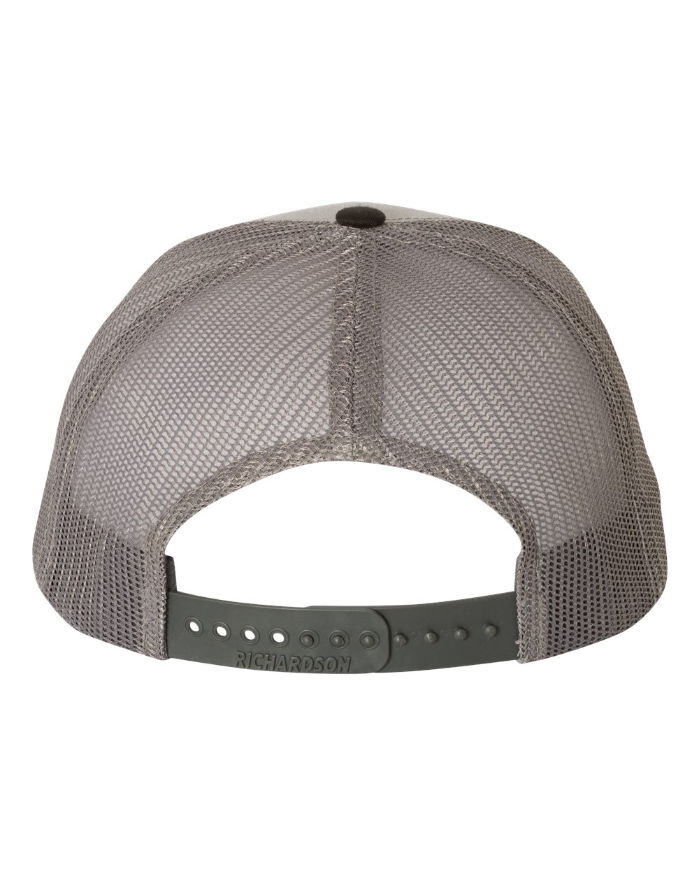 Rear View of Grey/ Charcoal/ Black Snapback Trucker Cap - 112