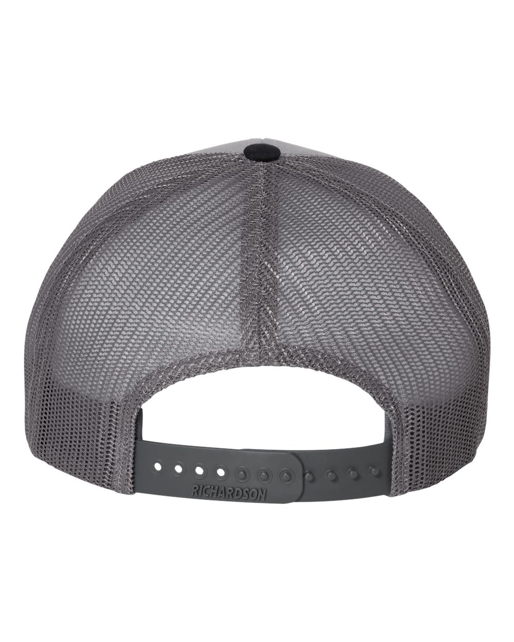 Rear View of Grey/ Charcoal/ Navy Snapback Trucker Cap - 112