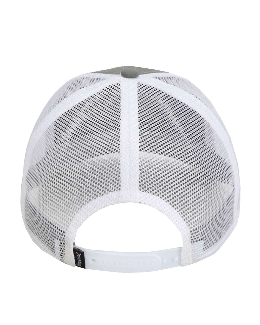 Rear View of Grey/ White The Night Owl Performance Rope Cap - 7055