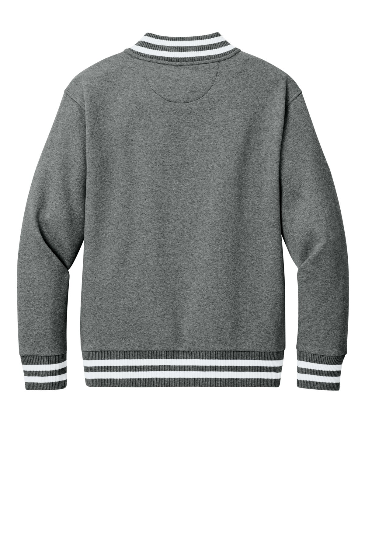 Rear View of GreyFrost New Era Varsity Heavyweight Fleece Jacket NEA560