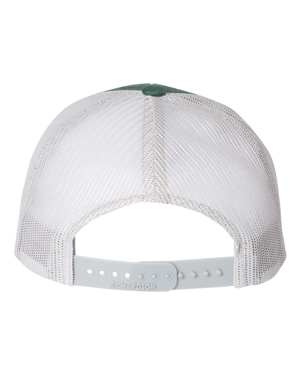 Rear View of Heather Dark Green/ Silver Low Pro Trucker Cap - 115