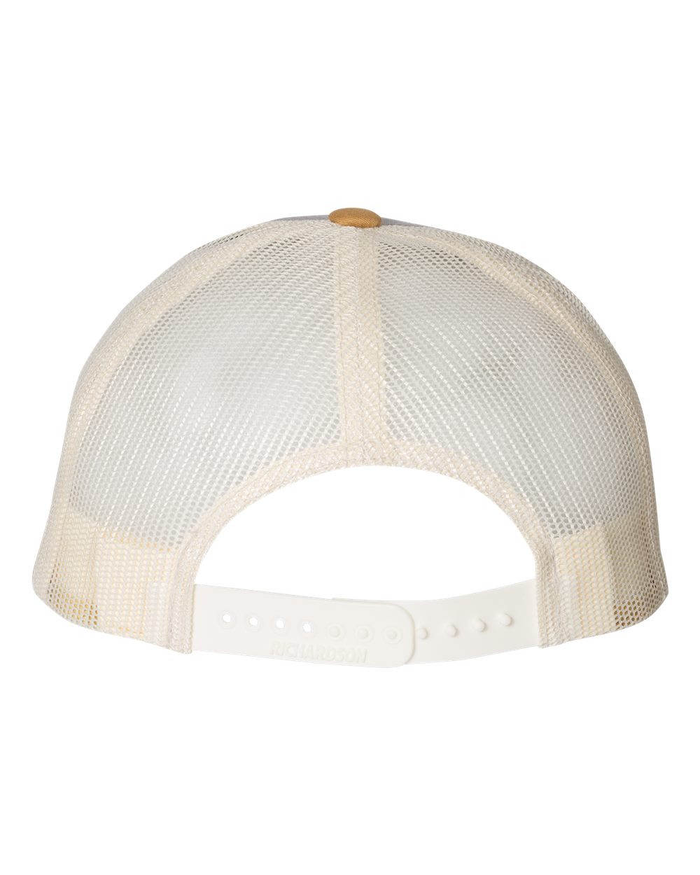 Rear View of Heather Grey/ Birch/ Amber Gold Low Pro Trucker Cap - 115