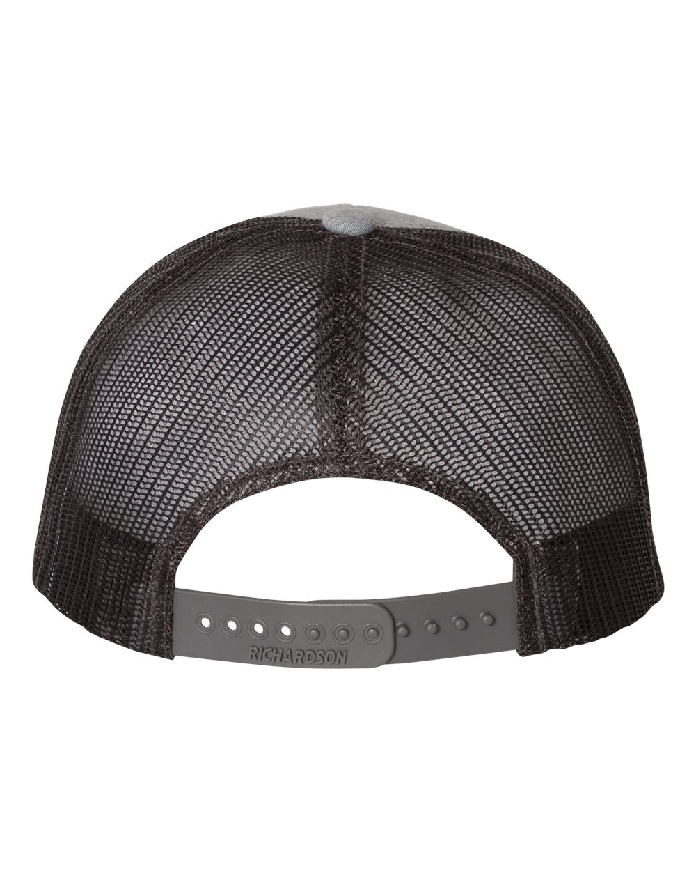 Rear View of Heather Grey/ Dark Charcoal Low Pro Trucker Cap - 115