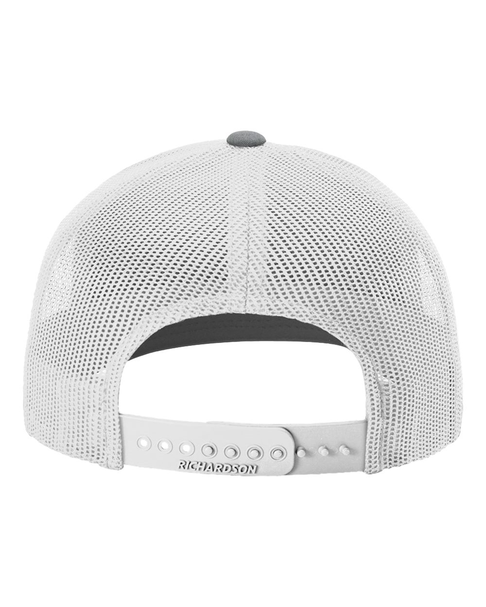 Rear View of Heather Grey/ Light Grey Snapback Trucker Cap - 112