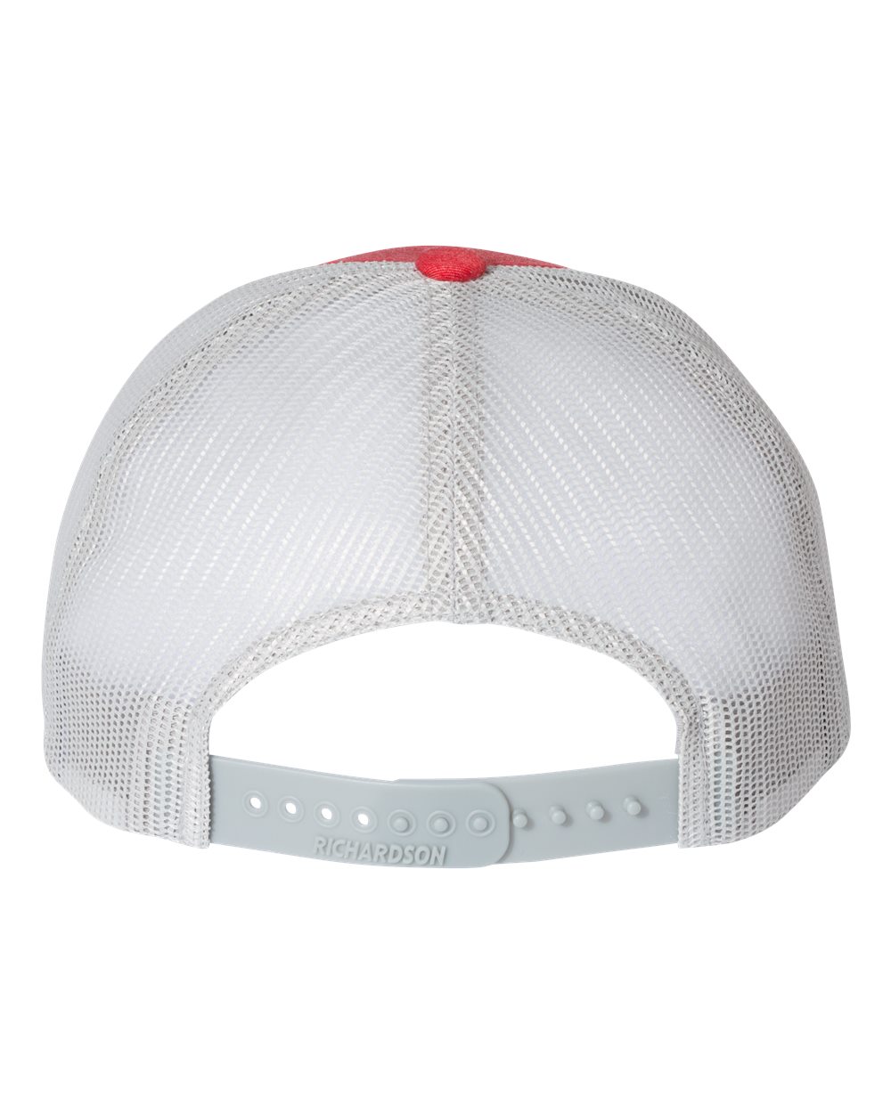 Rear View of Heather Red/ Light Grey Low Pro Trucker Cap - 115