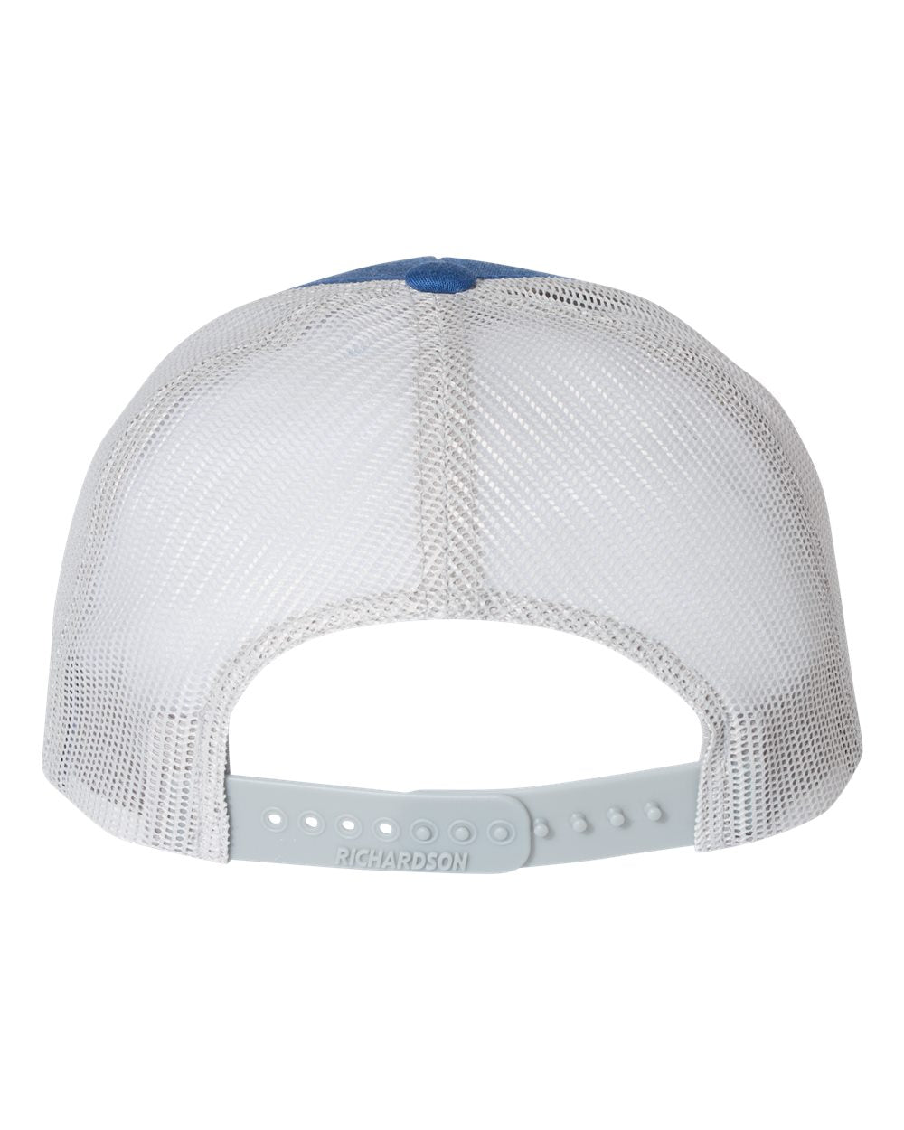 Rear View of Heather Royal/ Light Grey Low Pro Trucker Cap - 115