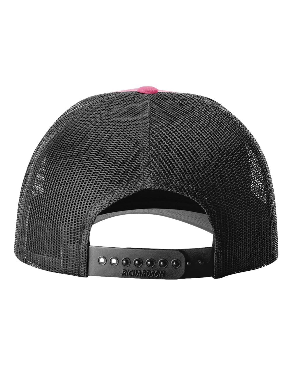 Rear View of Hot Pink/ Black Low Pro Trucker Cap - 115