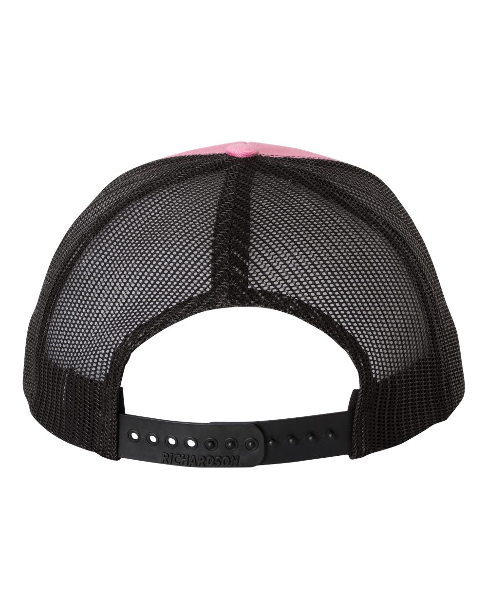 Rear View of Hot Pink/ Black Snapback Trucker Cap - 112