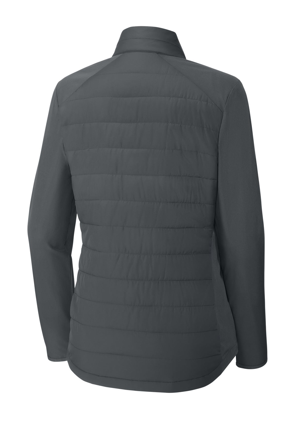 Rear View of IronGrey Sport-Tek Women's Teknical Hybrid Jacket LST940