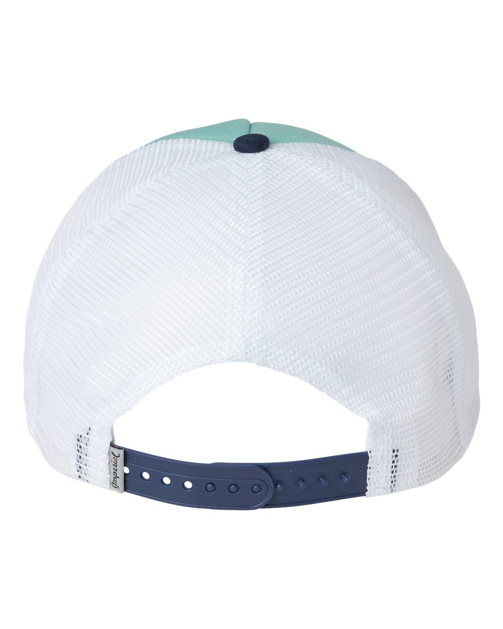 Rear View of Jewel/ Navy/ White North Country Trucker Cap - 1287