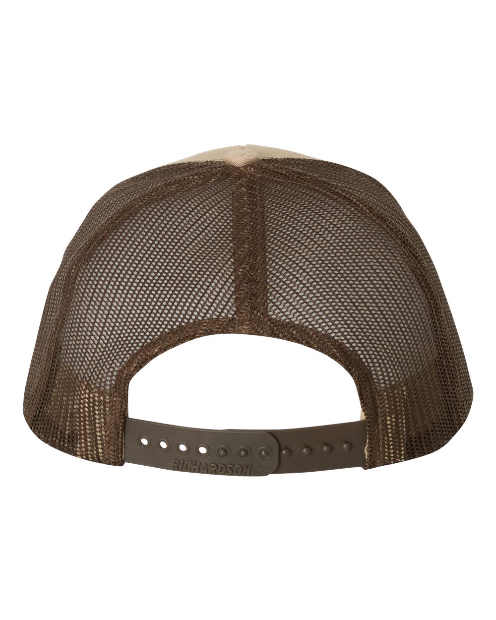 Rear View of Khaki/ Coffee Snapback Trucker Cap - 112