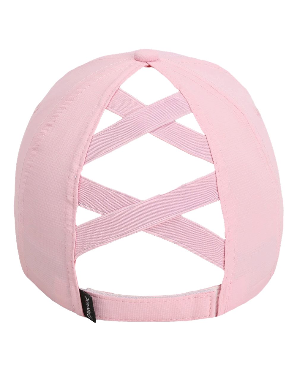 Rear View of Light Pink The Hinsen Women's Performance Ponytail Cap - L338