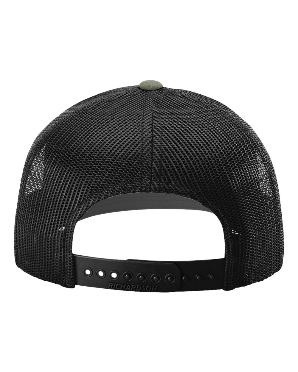 Rear View of Loden/ Black Snapback Trucker Cap - 112