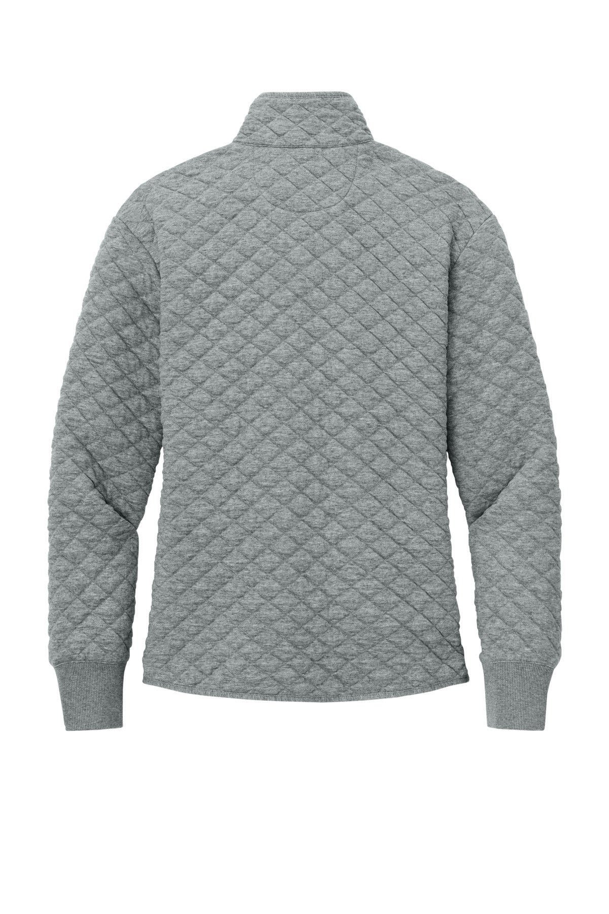 Rear View of LtShdGyHtr Brooks Brothers Women's Diamond Quilt Full-Zip BB18213