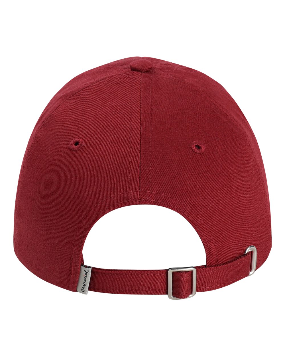 Rear View of Maroon The Original Buckle Dad Hat - X210B