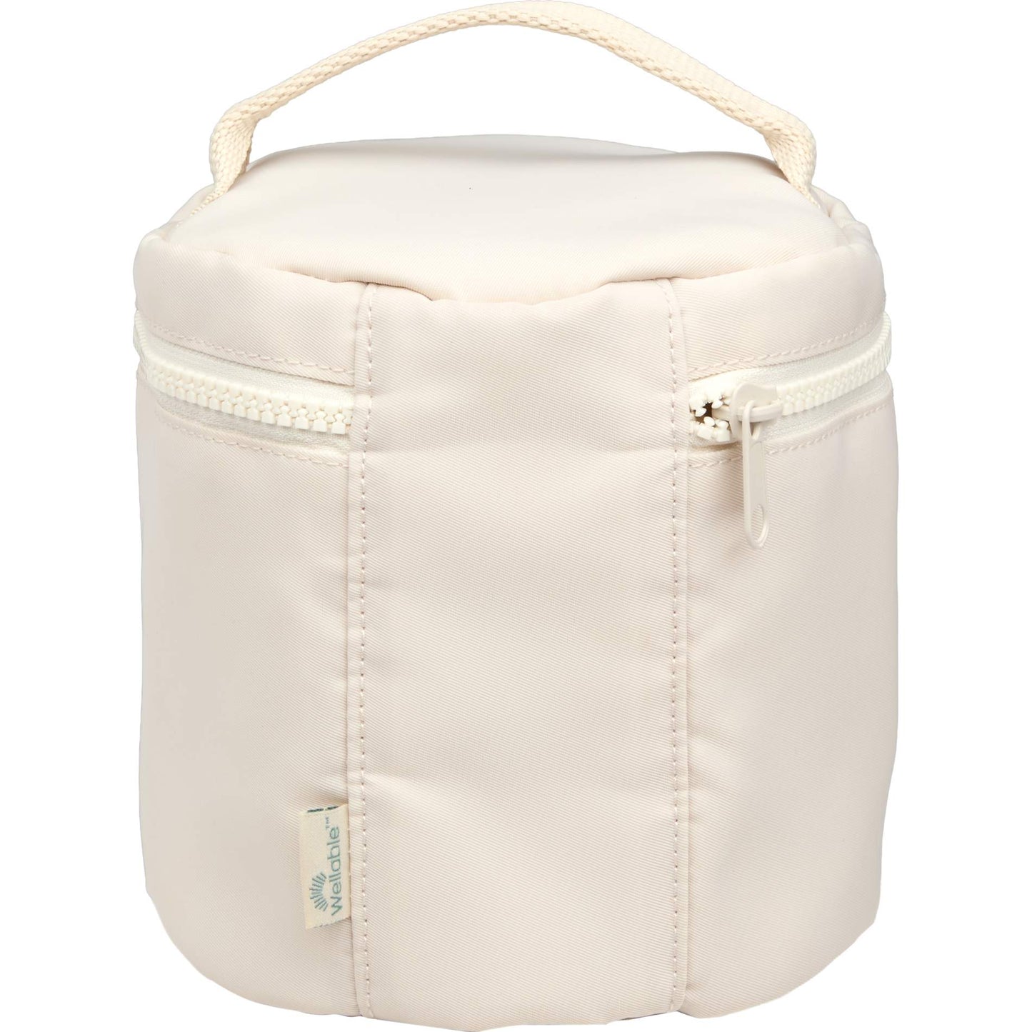 Rear View of Natural Wellable Recycled Round Travel Case plain