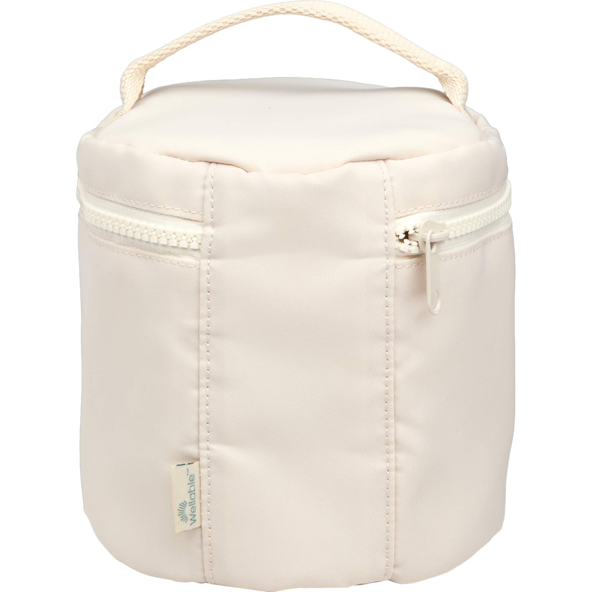 Rear View of Natural Wellable Recycled Round Travel Case plain