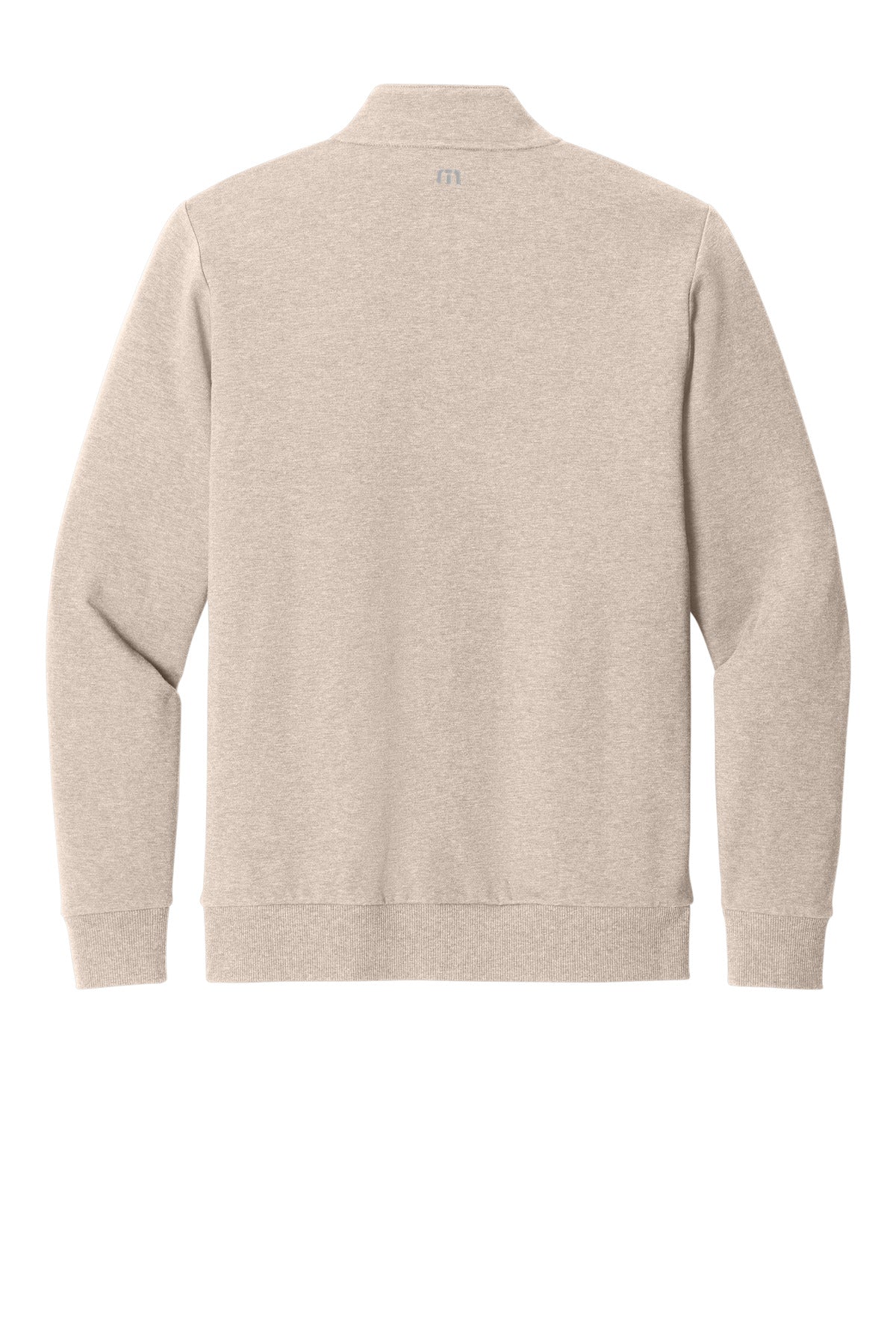 Rear View of NaturalHtr TravisMathew Ocean Villa 1/4-Zip TMA41421