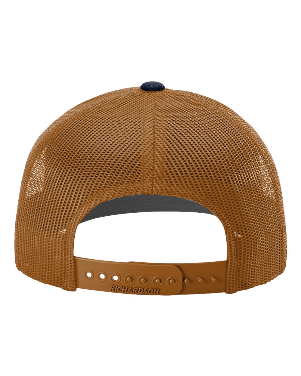 Rear View of Navy/ Carmel Snapback Trucker Cap - 112
