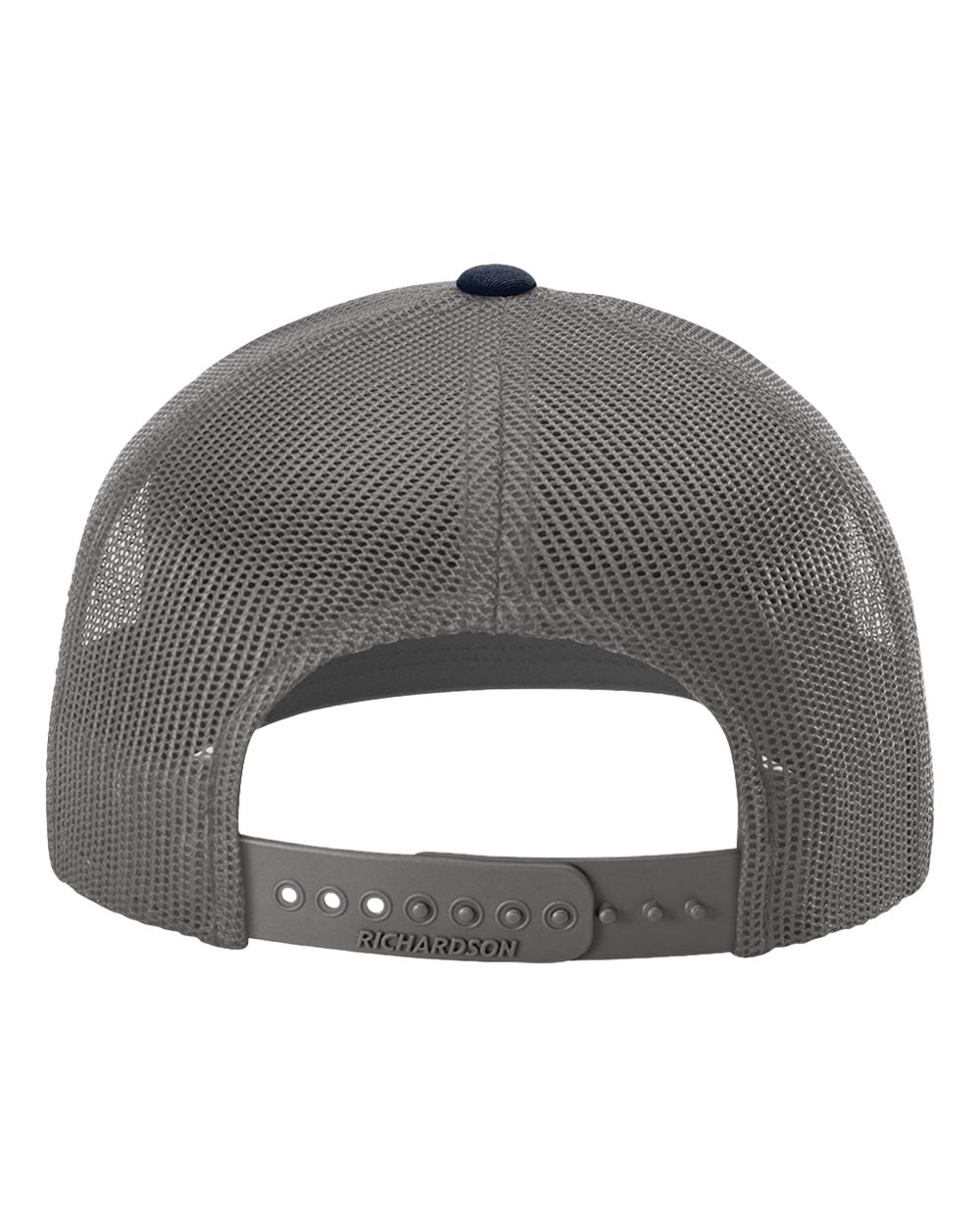 Rear View of Navy/ Charcoal Snapback Trucker Cap - 112