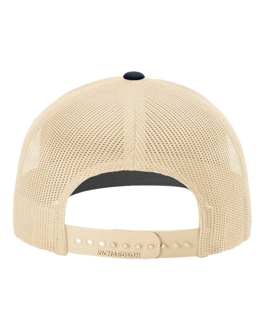 Rear View of Navy/ Khaki Snapback Trucker Cap - 112