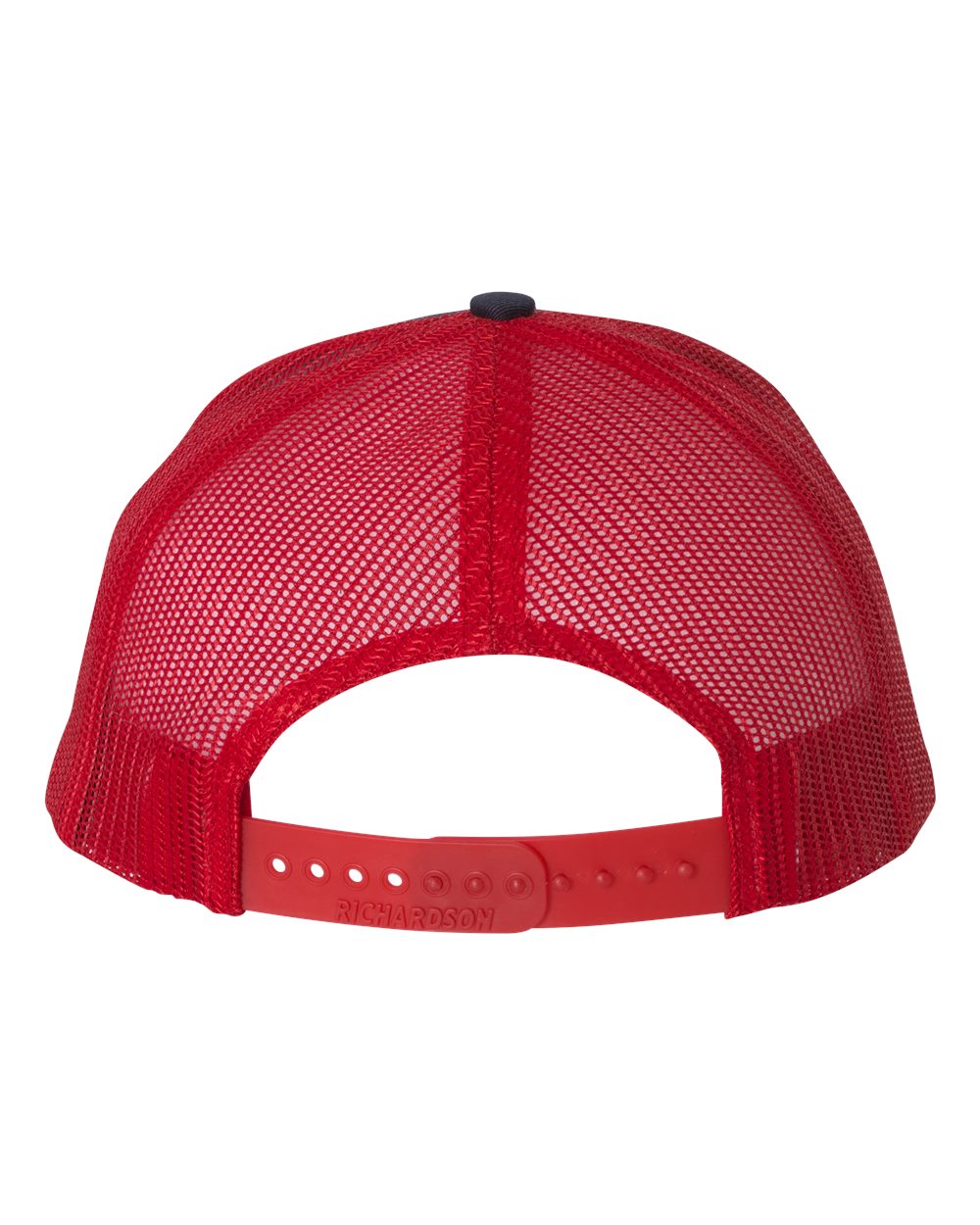 Rear View of Navy/ Red Snapback Trucker Cap - 112