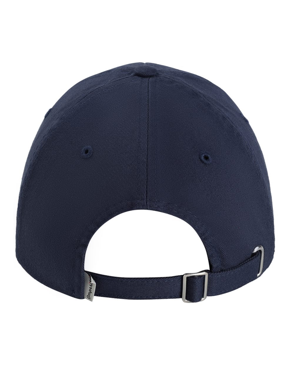 Rear View of Navy The Original Buckle Dad Hat - X210B