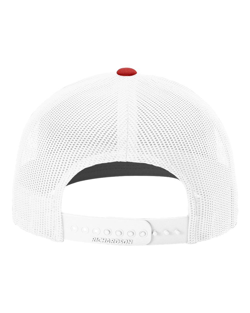 Rear View of Navy/ White/ Red Snapback Trucker Cap - 112