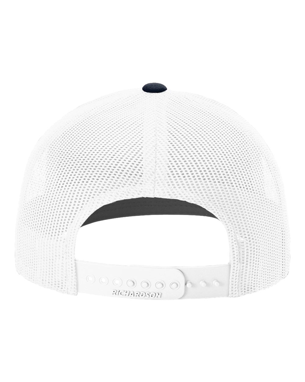 Rear View of Navy/ White Snapback Trucker Cap - 112