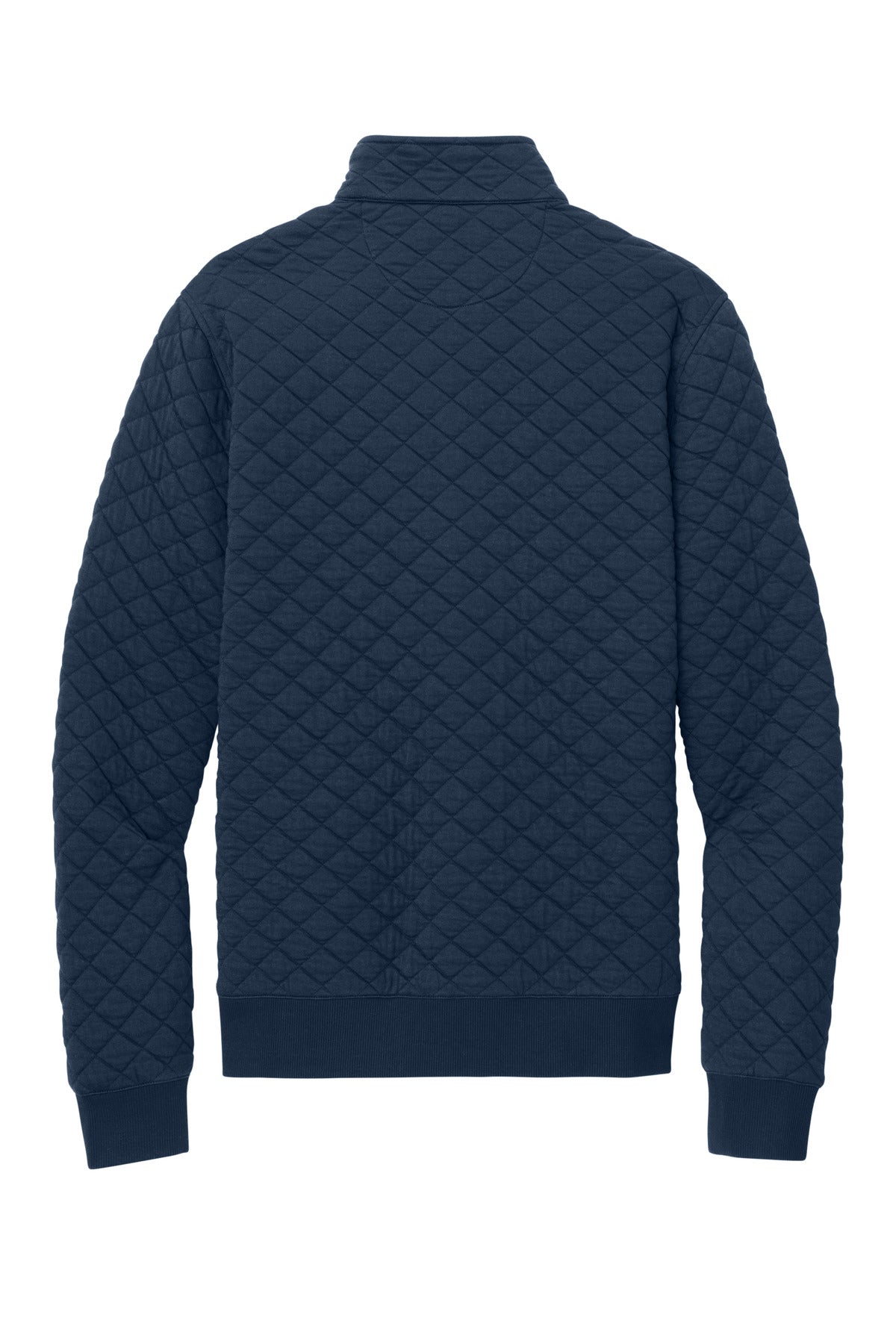 Rear View of NavyBlazer Brooks Brothers Diamond Quilt 1/4-Zip BB18212