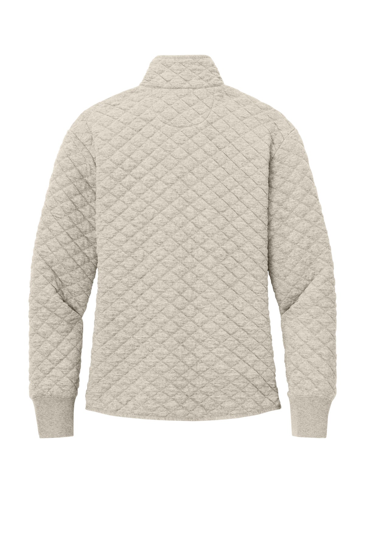 Rear View of OatHthr Brooks Brothers Women's Diamond Quilt Full-Zip BB18213
