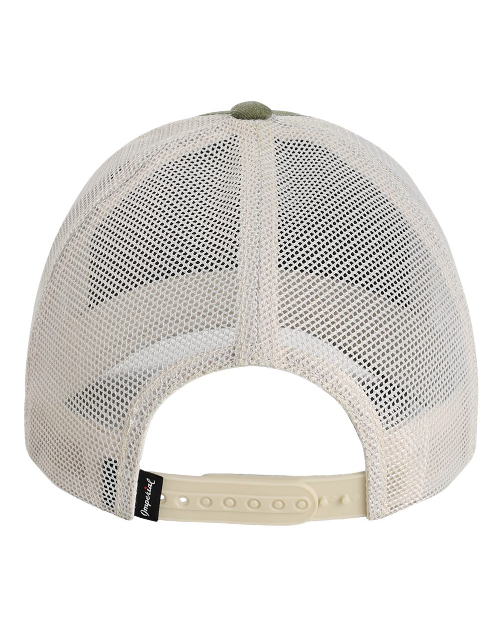 Rear View of Olive Green/ Stone The Gambit Mesh Back Cap - X240M