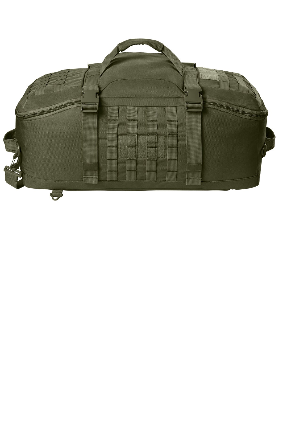 Rear View of OlvDrabGn CornerStone Tactical Barrel Duffel CSB817