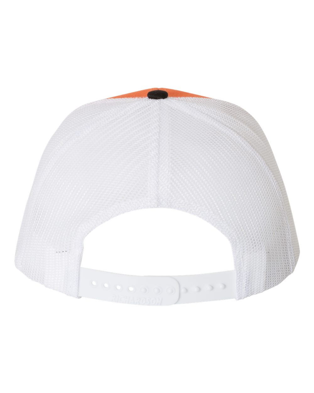Rear View of Orange/ White/ Black Snapback Trucker Cap - 112