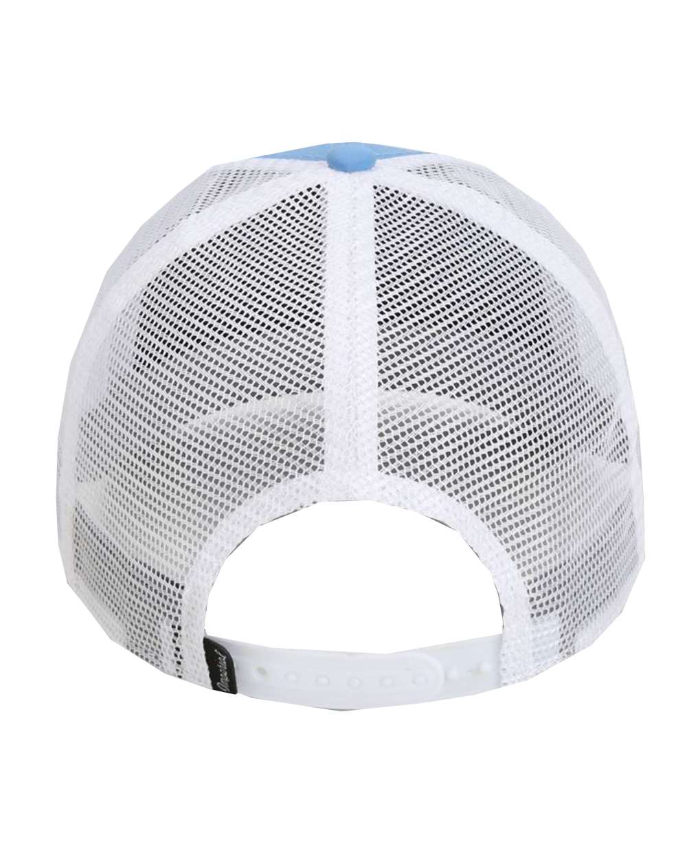 Rear View of Powder Blue/ White The Night Owl Performance Rope Cap - 7055
