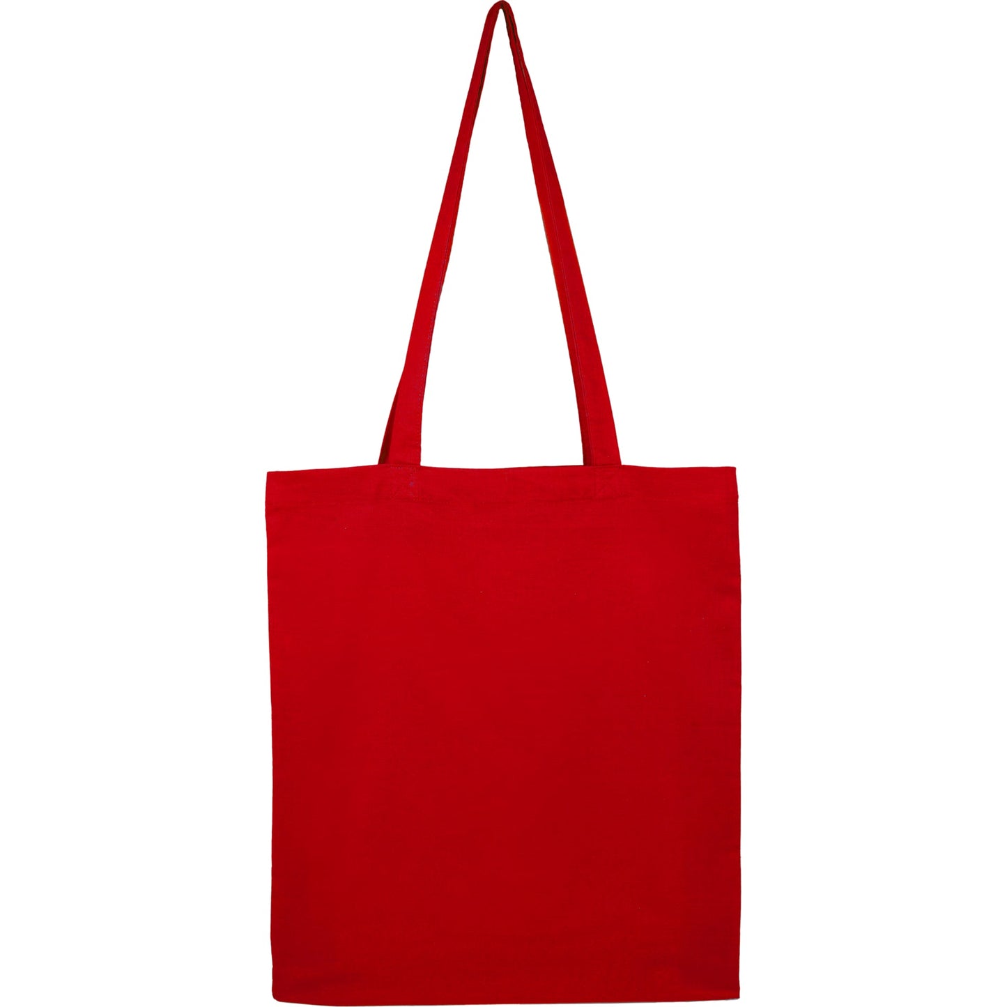 Rear View of Red Organic 4oz Cotton Tote plain