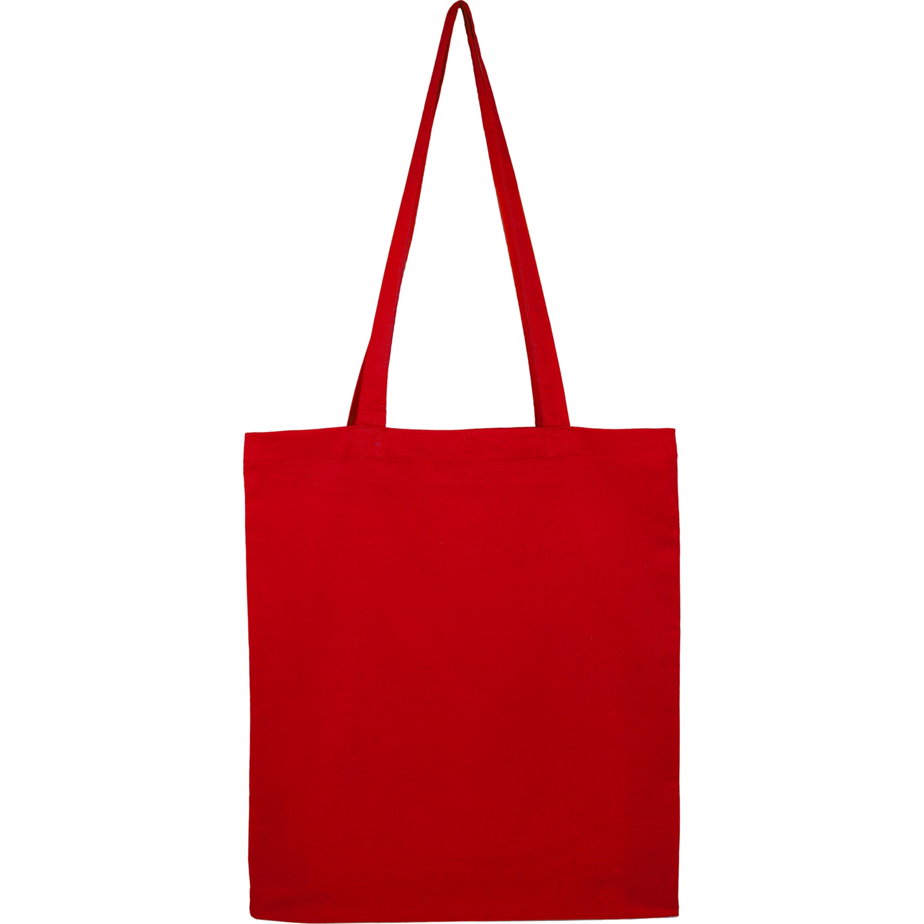 Rear View of Red Organic 4oz Cotton Tote plain