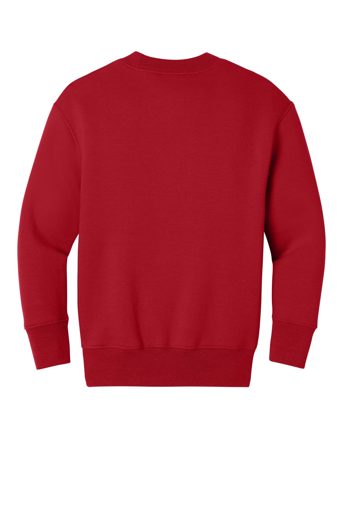 Rear View of Red Port & Co Youth Core Fleece Crewneck Pocket Sweatshirt PC78YPKT