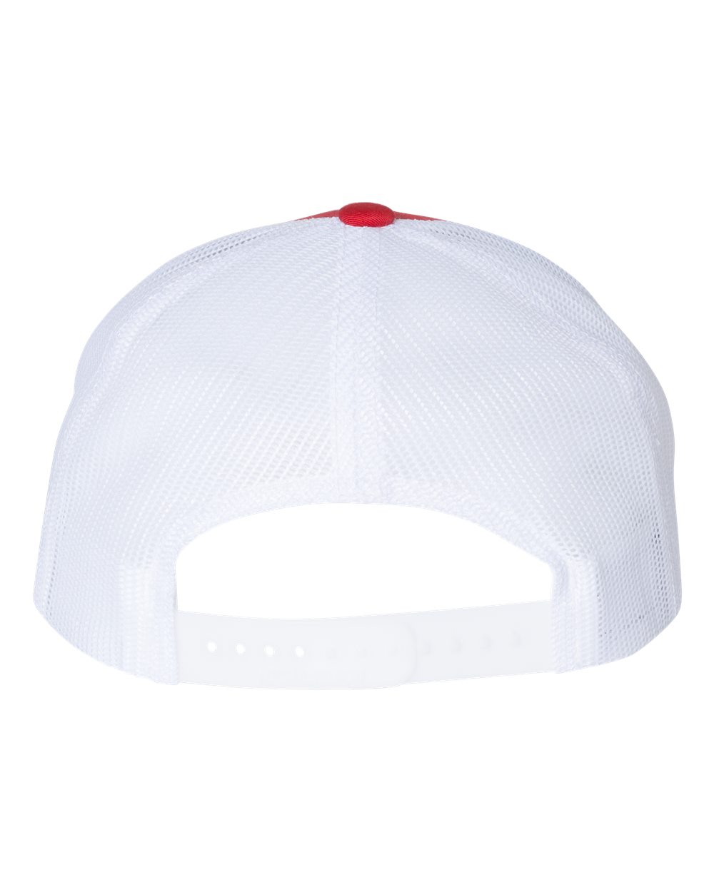 Rear View of Red/ White Low Pro Trucker Cap - 115