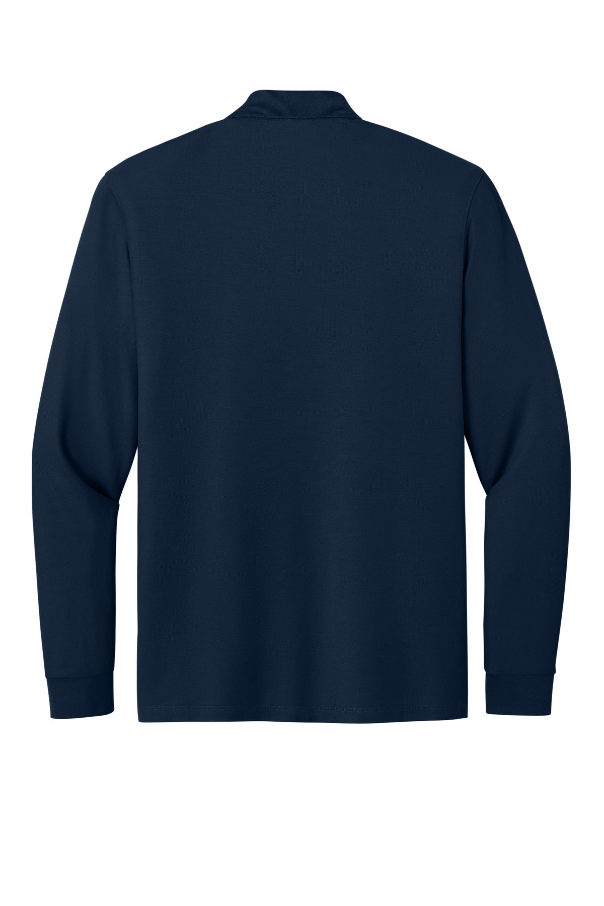 Rear View of RiverBlNv Port Authority Wearever Signature Pique Long Sleeve Polo K200LS