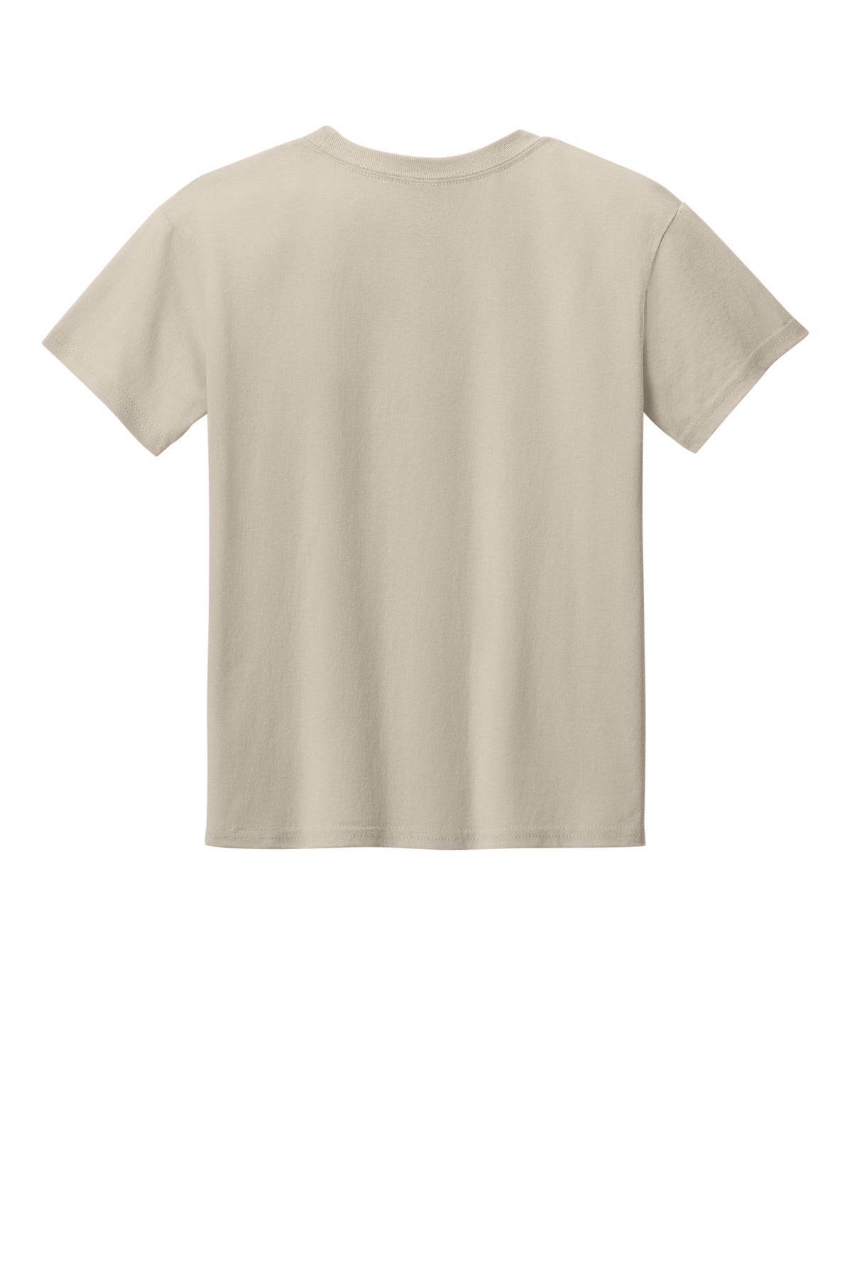 Rear View of Sand Gildan Youth Light Cotton Tee 3000B