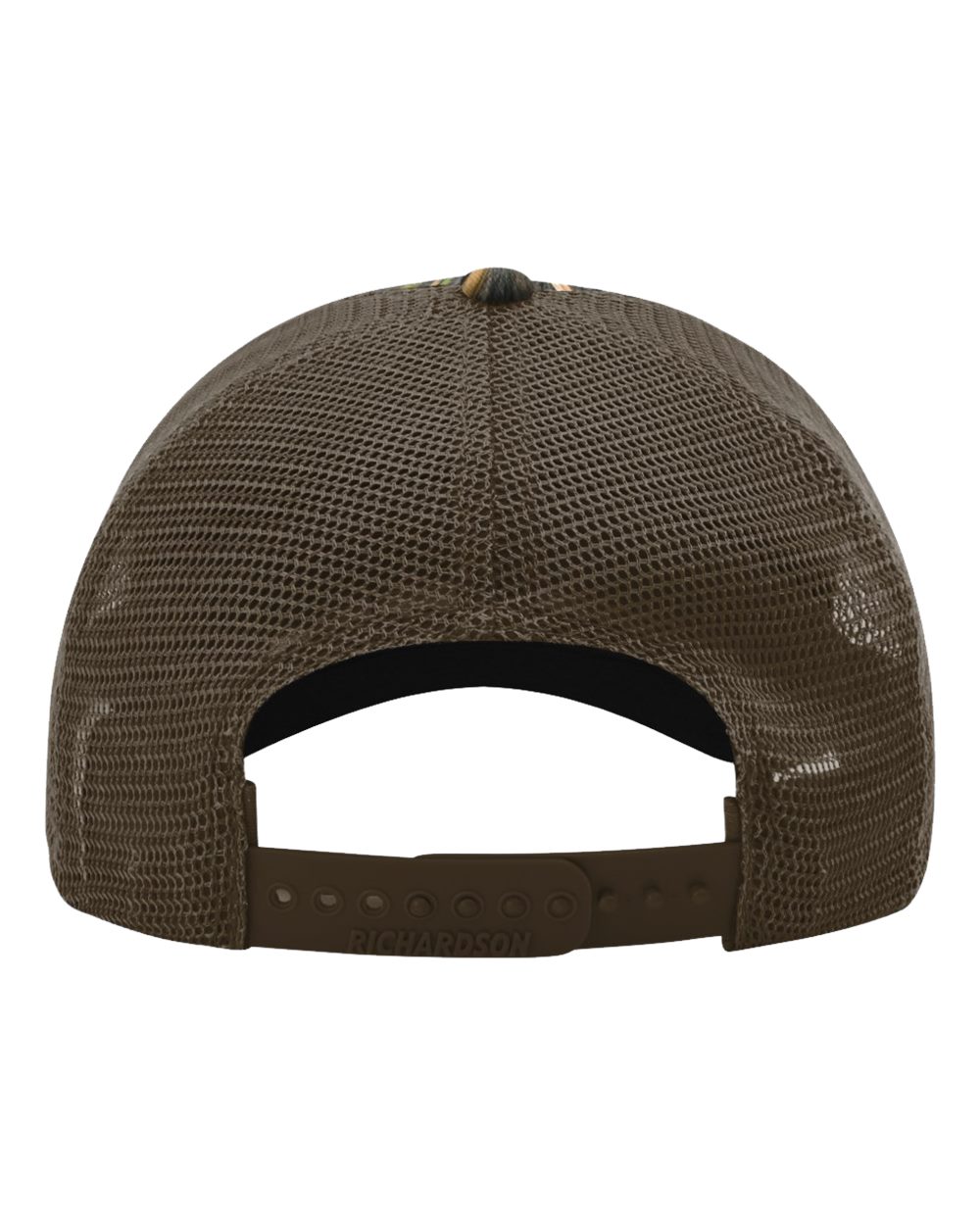 Rear View of Shadow Grass Habitat/ Brown Garment Washed Printed Trucker Cap - 111P