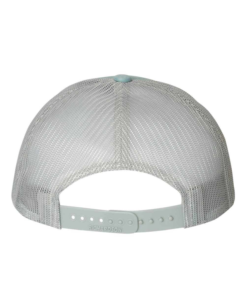 Rear View of Smoke Blue/ Aluminum Low Pro Trucker Cap - 115