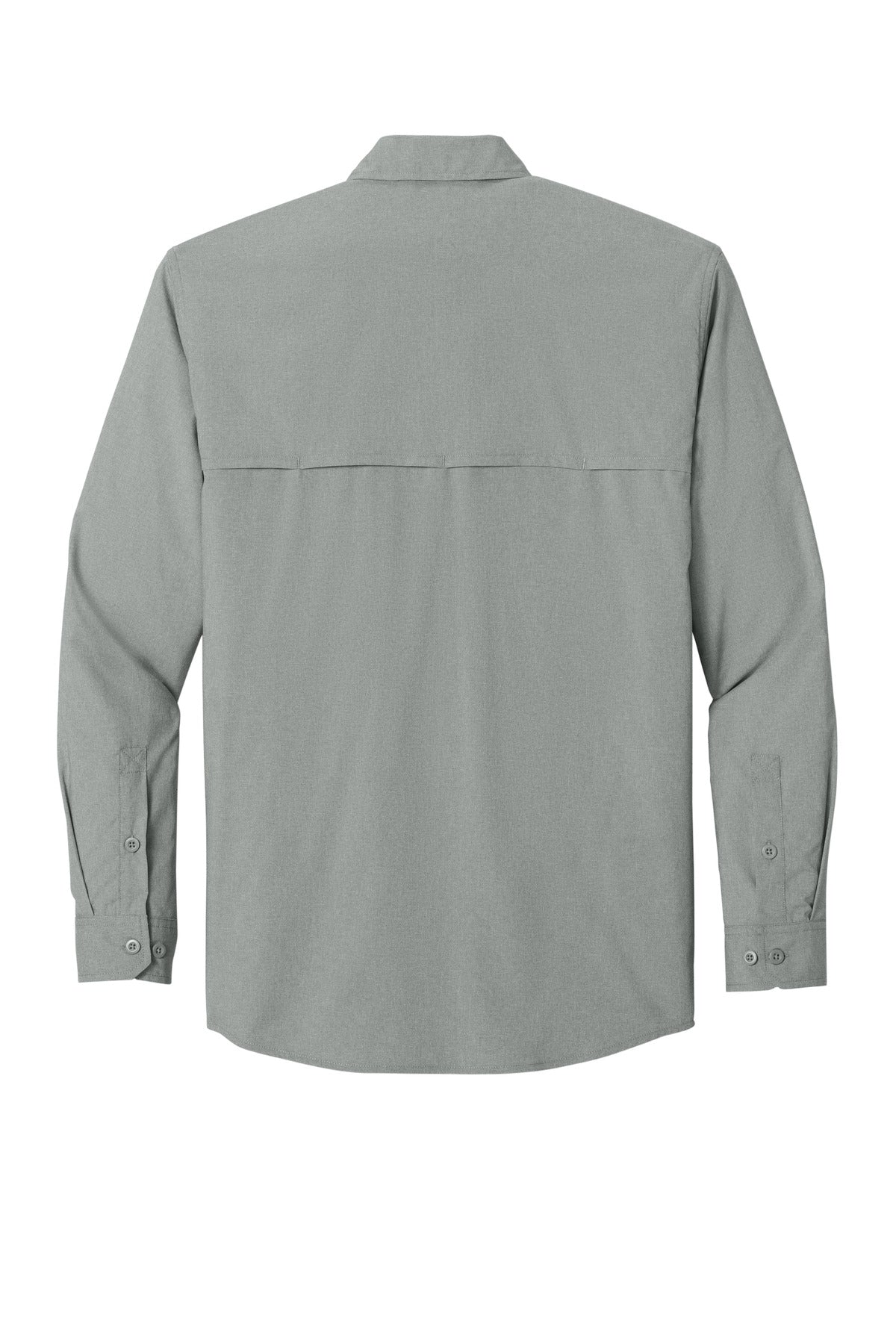 Rear View of Steel Carhartt Force Sun Defender Long Sleeve Shirt CT107106