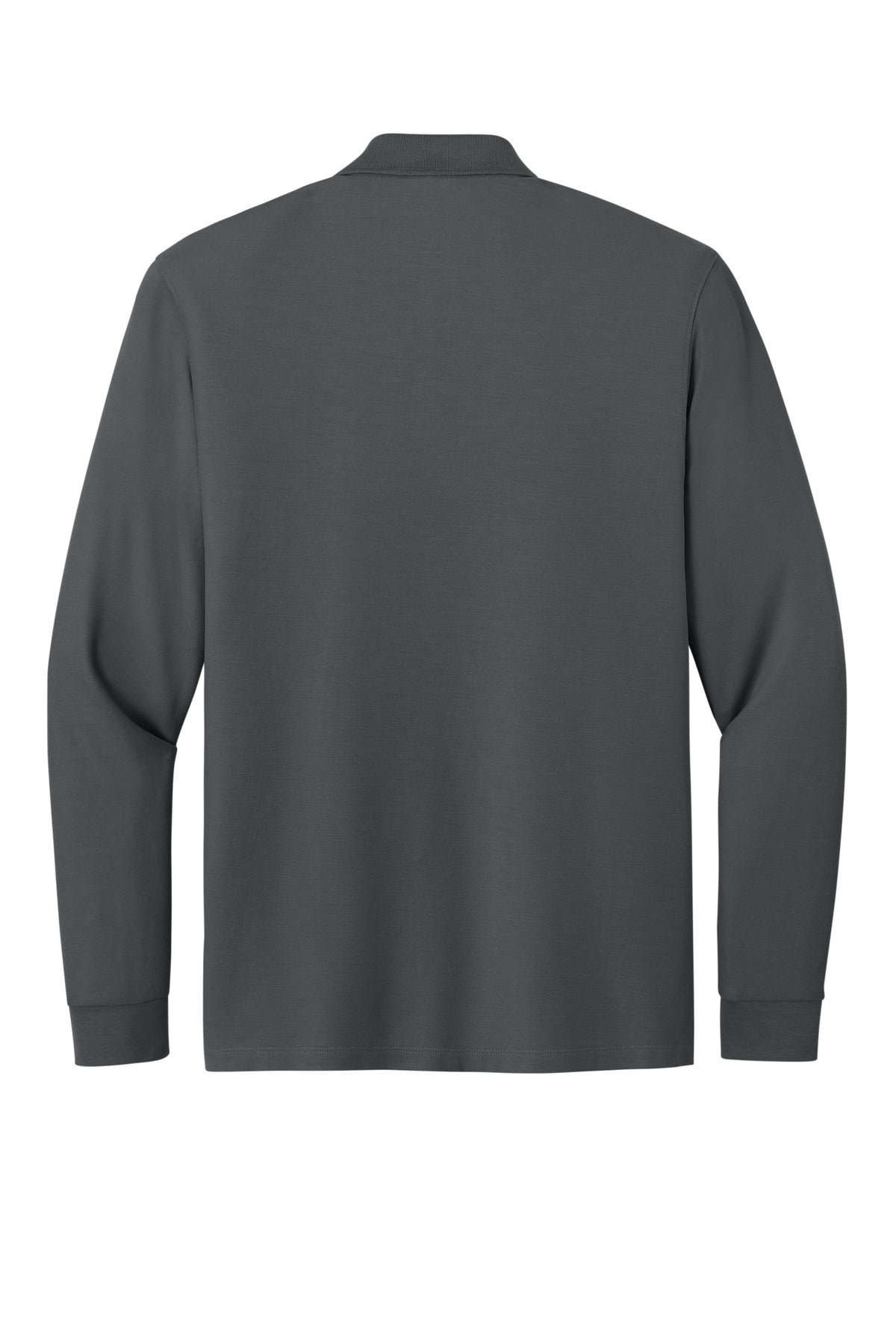 Rear View of StormGrey Port Authority Wearever Signature Pique Long Sleeve Polo K200LS