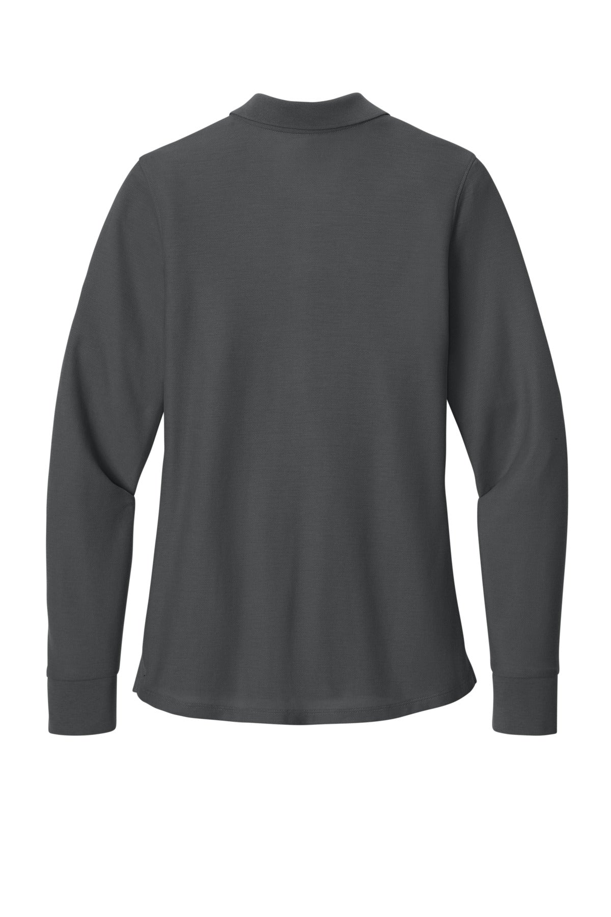 Rear View of StormGrey Port Authority Women's Wearever Signature Pique Long Sleeve Polo LK200LS
