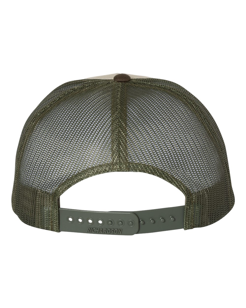 Rear View of Tan/ Loden/ Brown Low Pro Trucker Cap - 115