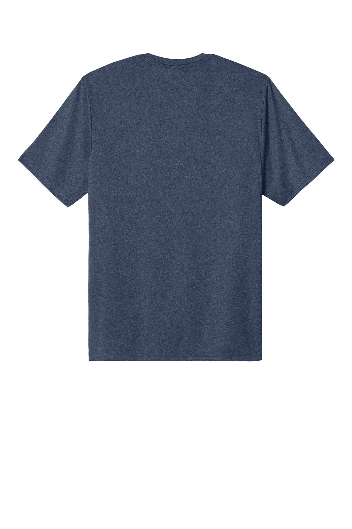Rear View of TrNvyHthr Port & Co Heather Performance Tee PC390