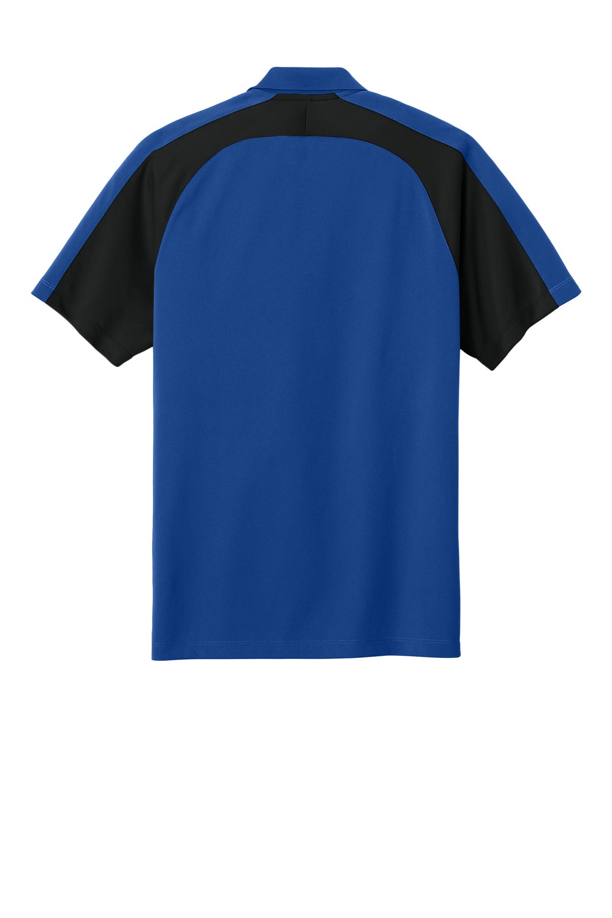 Rear View of TRoyal/Bk Port Authority Wearever Performance Pique Colorblock Polo K247